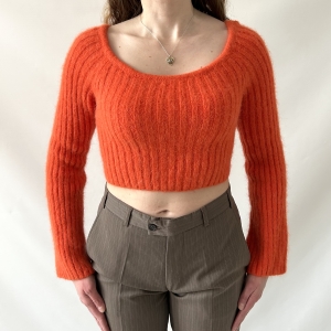 &other stories pomarańczowy sweter alpaka + wełna 