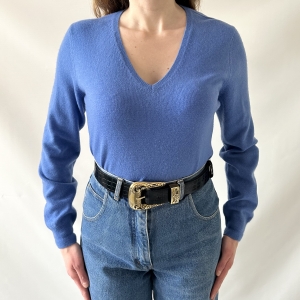 100% kaszmir niebieski sweter Christian Berg