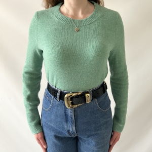 Christian Berg miętowy sweter 100% wełna z merynosów