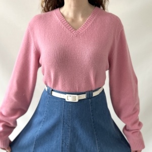 100% kaszmir różowy sweter H&M