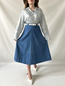 rozkloszowana jeansowa spódnica Blanchelle