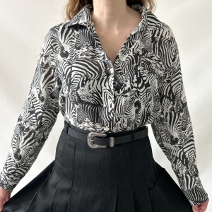 100% len włoska koszula w zebry