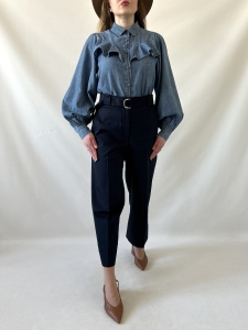 Hugo Boss granatowe spodnie bawełna