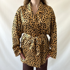 100% jedwab marynarka kimono panterka Flora Kung New York