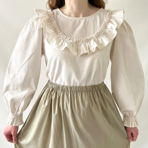 sztruksowa retro koszula 100% bawełna kremowa