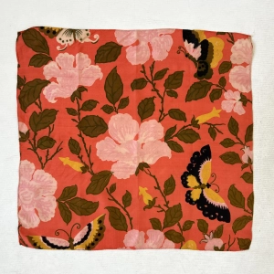 100% jedwab mała apaszka w kwiatyi motyle