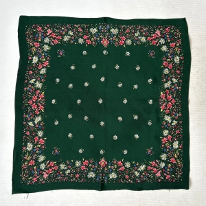 100% jedwab apaszka butelkowa zieleń w kwiaty