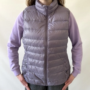 puch + pierze fioletowa lekka kamizelka