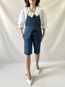 100% bawełna jeansowe ogrodniczki vintage