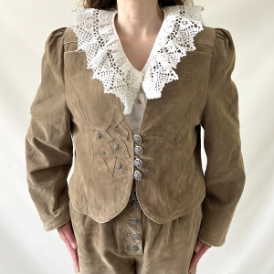 100% skóra naturalna zamszowa marynarka komplet 