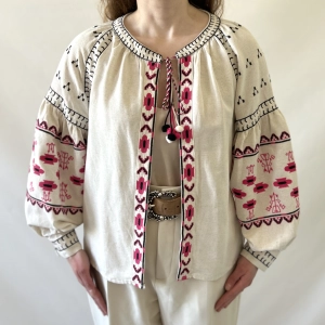 boho narzutka len + bawełna