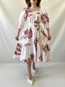 Place du Soleil sukienka w smoki 100% bawełna