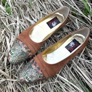 100% skóra naturalna włoskie buty lamparty