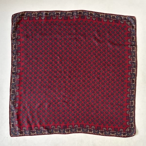 100% jedwab bordowa apaszka we wzory paisley 
