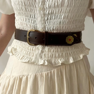 100% skóra naturalna vintage nowy pasek w krowy cottagecore