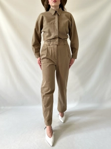 Massimo Dutti beżowy kombinezon bawełna + lyocell 